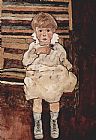 Sitting Canvas Paintings - Sitting child